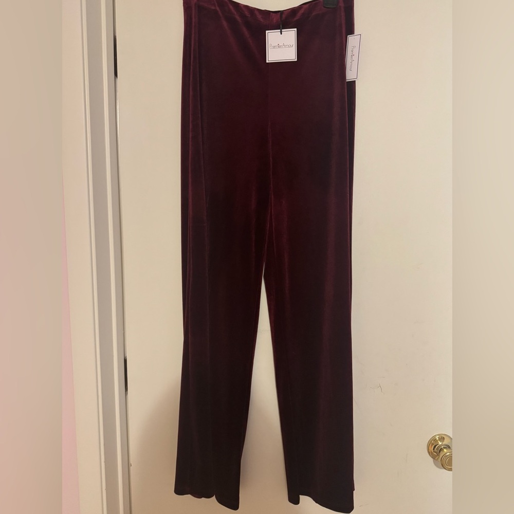 Premier Amour Burgundy Velvet Pants